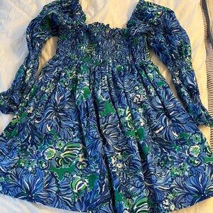 Lilly Pulitzer Blue & Green Floral Mini Dress